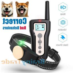 Electric Dog Training Collar IPX7 Waterproof Beep Vibration 